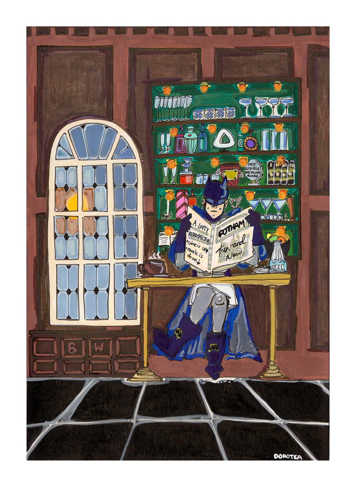 Batman Reading the Newspaper